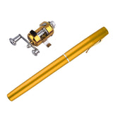 1pc Mini Portable Aluminum Alloy Pocket Pen Shape Fish Fishing Rod