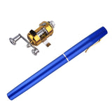 1pc Mini Portable Aluminum Alloy Pocket Pen Shape Fish Fishing Rod