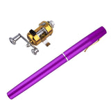 1pc Mini Portable Aluminum Alloy Pocket Pen Shape Fish Fishing Rod