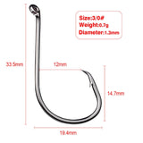 10pcs/lot Barbed High Carbon Fishing Hook 1/0#-5/0#