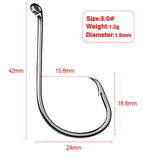 10pcs/lot Barbed High Carbon Fishing Hook 1/0#-5/0#